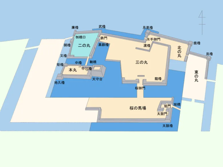 香川県高松市 高松城 縄張り図