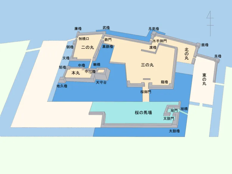 香川県高松市 高松城 縄張り図