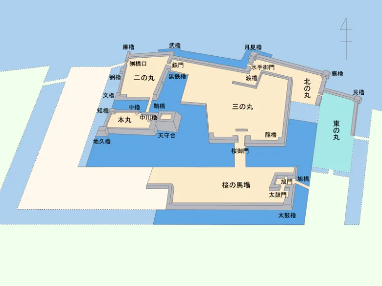 香川県高松市 高松城 縄張り図