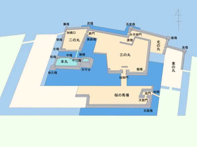香川県高松市 高松城 縄張り図