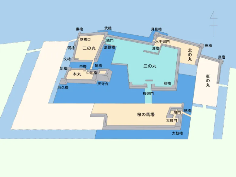 香川県高松市 高松城 縄張り図
